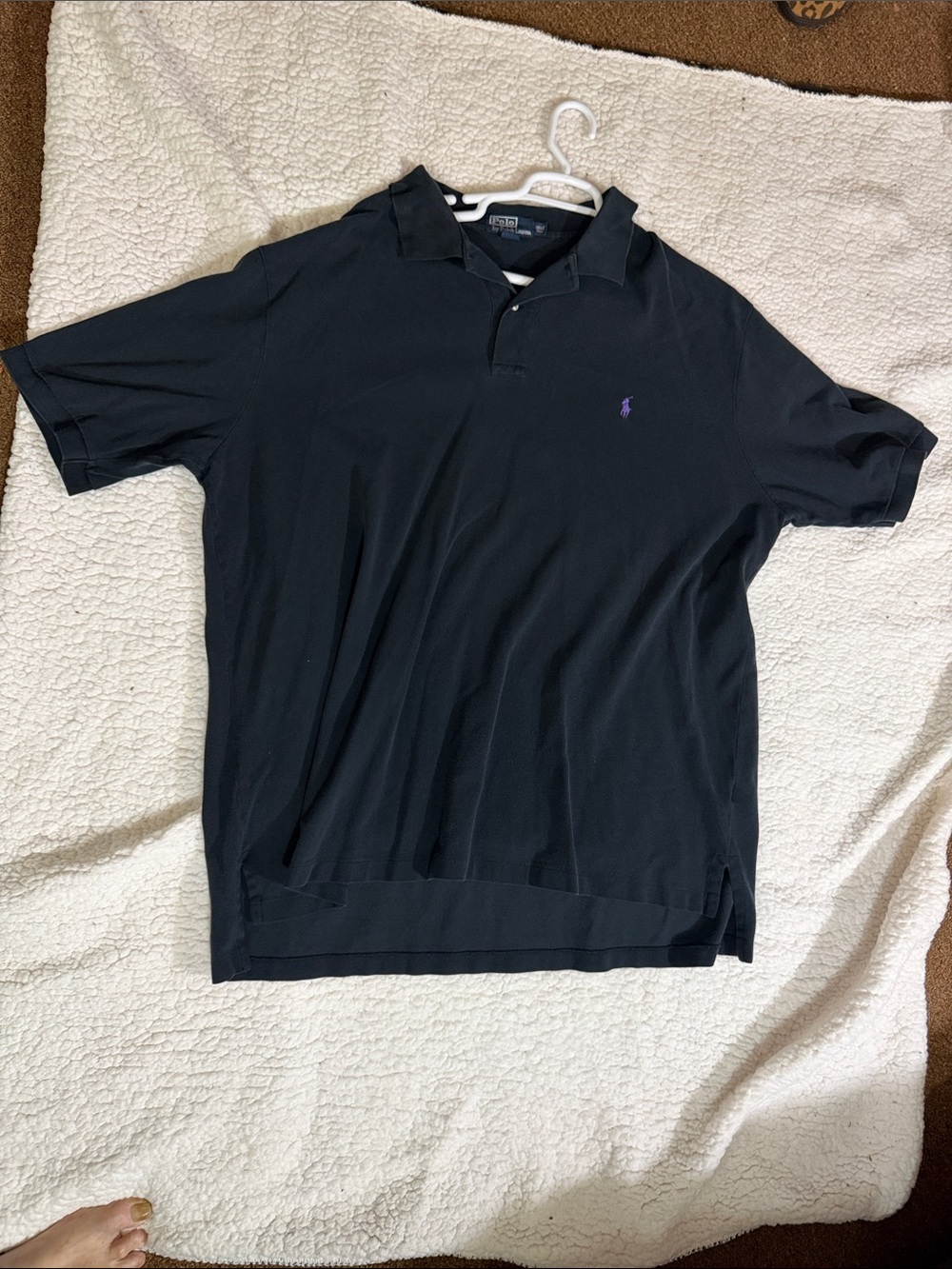 Ralph Lauren Black Polo with Purple Pony